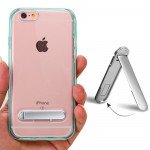 Wholesale iPhone SE (2020) / 8 / 7 Clear Armor Bumper Kickstand Case (Silver)